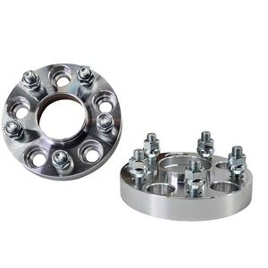 2pc 1" Wheel Spacers 5x114.3 64.1mm Hubcentric 12x1.5 Studs 6WSA1681 Silver